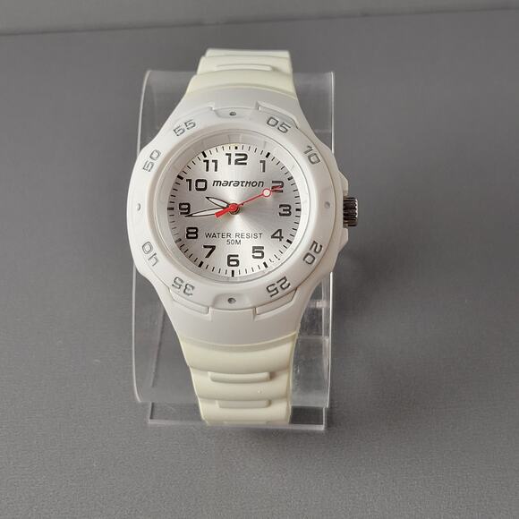 Marathon Quartz Watch White Case Silicone Band 50M Water Resistant 1.42" Dial - Picture 10 of 14